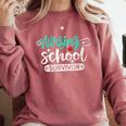 Nursing School Survivor RN Grad Nurse Graduation Student Comfort Colors Sweatshirt Crimson