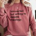 Theology Introvert Christian Conversation Starters Comfort Colors Sweatshirt Crimson Theology Introvert Christian Conversation Starters Comfort Colors Sweatshirt Crimson