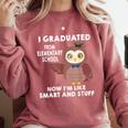 Owl Elementary Graduation Shirt-6th Grade Graduation Comfort Colors Sweatshirt Crimson