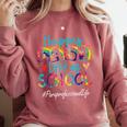 Paraprofessional Happy Last Day Of School Women Graduation Comfort Colors Sweatshirt Crimson
