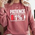 Patience 1 Battery Low Mood Tired Introvert Humor Comfort Colors Sweatshirt Crimson Patience 1 Battery Low Mood Tired Introvert Humor Comfort Colors Sweatshirt Crimson