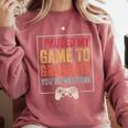 I Paused My Game To Graduate Gamer Graduation Men Boys Comfort Colors Sweatshirt Crimson