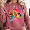 Peace Out 5th Grade Tie Dye Graduation Last Day Of School Comfort Colors Sweatshirt Crimson