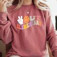 Peace Out Elementary Graduation Graduate Class Of 2025 Comfort Colors Sweatshirt Crimson
