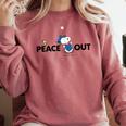 Peanuts Graduation Peace Out Snoopy Woodstock Comfort Colors Sweatshirt Crimson