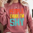 People Think I'm Shy I Introvert Comfort Colors Sweatshirt Crimson People Think I'm Shy I Introvert Comfort Colors Sweatshirt Crimson