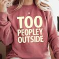 Too Peopley Outside I Introvert Comfort Colors Sweatshirt Crimson