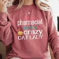 Pharmacist Cat Lady PharmD Women Graduation Comfort Colors Sweatshirt Crimson