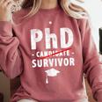 PhD Candidate Survivor PhD Graduation Comfort Colors Sweatshirt Crimson