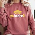PhD Finished PhinisheD Class Of 2026 Phd Graduation Comfort Colors Sweatshirt Crimson