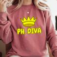 PhD Graduation Ph Diva t Shirt Phdiva Phd t Comfort Colors Sweatshirt Crimson