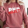 PHD Nailed It Graduation Doctorate Graduate Comfort Colors Sweatshirt Crimson
