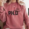 PhD Shirt Phinally Finally Done Graduation Her Comfort Colors Sweatshirt Crimson