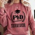 PHD Survivor T-Shirt Graduation Student Teacher For Men Women Kids Comfort Colors Sweatshirt Crimson