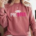 PhDiva PHD Student Graduation Degree Med Law School Comfort Colors Sweatshirt Crimson