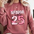 Pink Coquette Bow Senior 2025 Back To School Graduation Girl Comfort Colors Sweatshirt Crimson