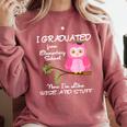 Pink I Graduated From Elementary Graduation Comfort Colors Sweatshirt Crimson