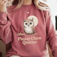 Please Chew Quieter Introvert Christmas Bird Lover Comfort Colors Sweatshirt Crimson Please Chew Quieter Introvert Christmas Bird Lover Comfort Colors Sweatshirt Crimson