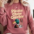 Please Chew Quieter Introvert Duck Lover Comfort Colors Sweatshirt Crimson Please Chew Quieter Introvert Duck Lover Comfort Colors Sweatshirt Crimson