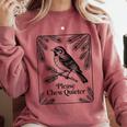 Please Chew Quieter Introvert Nature Bird Lover Comfort Colors Sweatshirt Crimson