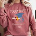 Podiatrist Established 2018 Med School Graduation Shirt Comfort Colors Sweatshirt Crimson