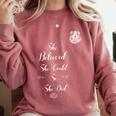Police Academy Graduation She Believed She Could So She Did Comfort Colors Sweatshirt Crimson