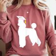 Poodle Graduation Dog Graduate Comfort Colors Sweatshirt Crimson