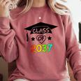 Pre-K -12th Grade Hand Prints Space Graduation Class Of 2037 Comfort Colors Sweatshirt Crimson