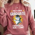 Pre K Graduation Shirts Shark Grad Toddler Comfort Colors Sweatshirt Crimson