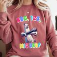 Preschool Graduate Shirt ABC 123 Mic Drop Llama Graduation Comfort Colors Sweatshirt Crimson