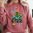 Preschool Graduation Monster Truck Dinosaur Boys Dino Tee Comfort Colors Sweatshirt Crimson