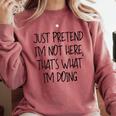 Pretend Introvert Introverted Apparel Comfort Colors Sweatshirt Crimson
