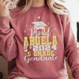 Proud Abuela Of 5th Grade Graduate 2024 Family Graduation Comfort Colors Sweatshirt Crimson