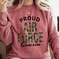 Proud Air Force Cousin Deployment Homecoming Graduation USAF Comfort Colors Sweatshirt Crimson