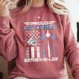 Proud Air Force Mother-In-Law US Air Force Graduation Comfort Colors Sweatshirt Crimson