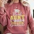 Proud Aunt Of 2024 College Graduate Family 24 Graduation Comfort Colors Sweatshirt Crimson