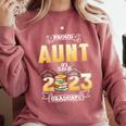 Proud Aunt Of A Class Of 2023 Graduate Graduation Women Comfort Colors Sweatshirt Crimson
