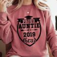 Proud Auntie Of a 2019 Grade Aunt Graduation Comfort Colors Sweatshirt Crimson