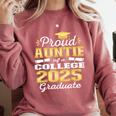 Proud Auntie Of 2025 College Graduate Family 25 Graduation Comfort Colors Sweatshirt Crimson