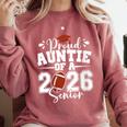 Proud Auntie Of A 2026 Senior Football Graduation Family Comfort Colors Sweatshirt Crimson
