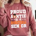 Proud Auntie Of a Basketball Senior 2026 Graduation Gifts Comfort Colors Sweatshirt Crimson