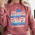 Proud Aunty Of 2024 College Graduate Family 24 Graduation Comfort Colors Sweatshirt Crimson