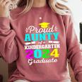 Proud Aunty Of Kindergarten Graduate 2024 Graduation Aunty Comfort Colors Sweatshirt Crimson