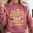Proud Big Sister Of Two 2024 Graduate Class 2024 Graduation Premium Comfort Colors Sweatshirt Crimson