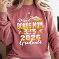 Proud Bonus Mom Of a Class Of 2026 Graduate Graduation 2026 Comfort Colors Sweatshirt Crimson