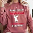 Proud Boyfriend Of 2018 Graduate Dabbing Graduation Comfort Colors Sweatshirt Crimson