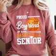 Proud Boyfriend Of A 2025 Senior Graduation Basketball Comfort Colors Sweatshirt Crimson