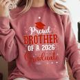 Proud Brother Of a Class Of 2026 Graduate For Graduation Comfort Colors Sweatshirt Crimson