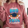 Proud Brother Of Two 2024 Graduates Twin Family Graduation Comfort Colors Sweatshirt Crimson