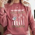 Proud Coast Guard Grandpa US Coast Guard Graduation Grandpa Comfort Colors Sweatshirt Crimson